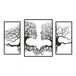 Διακοσμητικό τοίχου Connecto pakooworld σετ 3τεμ μαύρο μεταλλικό