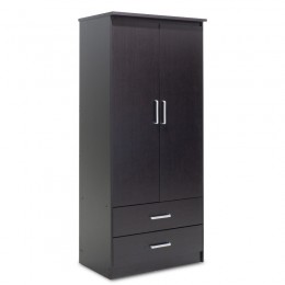 Ντουλάπα ρούχων δίφυλλη OLYMPUS pakoworld χρώμα wenge 81x57x183εκ 123-000044