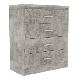 Συρταριέρα OLYMPUS pakoworld με 4 συρτάρια χρώμα antique ανθρακί 80x40x95εκ