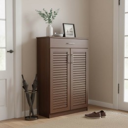 Παπουτσοθήκη-ντουλάπι SANTE pakoworld 20 ζεύγων χρώμα καρυδί 80x37x123εκ