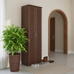 Παπουτσοθήκη-ντουλάπα SANTE pakoworld 21 ζευγών σε καρυδί 60x37x183εκ