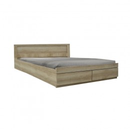 Κρεβάτι ημίδιπλο Nalos pakoworld με συρτάρι castillo-oak 140x200εκ 123-000206