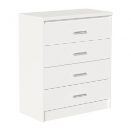 Συρταριέρα OLYMPUS pakoworld με 4 συρτάρια σε λευκή απόχρωση 80x40x95εκ