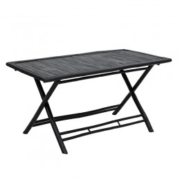 Τραπέζι Badou pakoworld πτυσσόμενο bamboo μαύρο 150x80x77εκ 141-000017