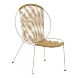 Καρέκλα Dapper pakoworld λευκό μέταλλο-pe φυσικό 64.5x74.5x76εκ 152-000043