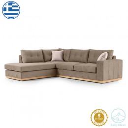 Γωνιακός καναπές δεξιά γωνία Boston pakoworld ύφασμα mocha-cream 280x225x90εκ 168-000024