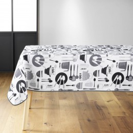 PRINTED POLYESTER ΤΡΑΠΕΖΟΜΑΝΤΗΛΟ ΜΕ ΤΥΠΩΜΑ KITCHEN 150Χ240CM WHITE 1723210