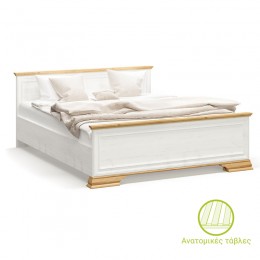 Κρεβάτι Jaden pakoworld golden oak-λευκό antique 160x200εκ