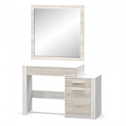 Τουαλέτα-καθρέπτης Neruda pakoworld λευκό antique-oak 114,5x39,5x76εκ 173-000042