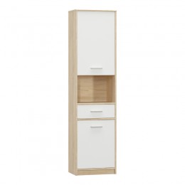 Ντουλάπα στήλη Letto pakoworld σε oak - λευκό ματ απόχρωση 50,2x34,3x195εκ 173-000050