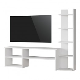 Σύνθετο σαλονιού Perla pakoworld σε λευκή απόχρωση 120x29.5x41,8εκ 176-000223