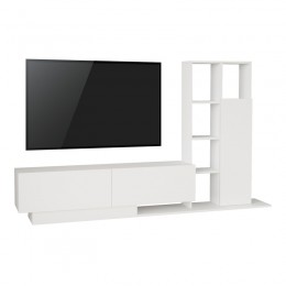 Σύνθετο σαλονιού Damon pakoworld σε λευκή απόχρωση 140x29.5x39.5εκ 176-000225