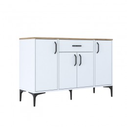 Μπουφές Ubron pakoworld λευκό-καρυδί μελαμίνης 120x40x78.6εκ 182-000092