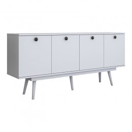 Μπουφές Salonde pakoworld λευκό μελαμίνης-λευκό pp πόδι 180x40x82.6εκ 182-000098