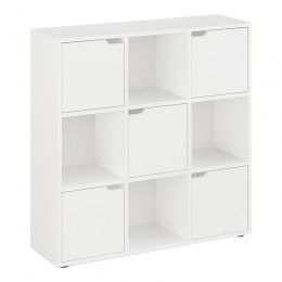 Βιβλιοθήκη Bookel pakoworld σε λευκή απόχρωση 88.5x27.5x89.3εκ