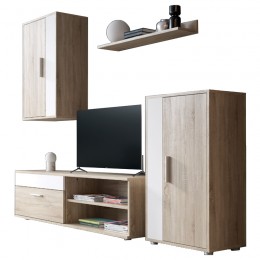 Σύνθετο σαλονιού Zafira pakoworld sonoma-λευκό 190x35x190εκ 192-000001