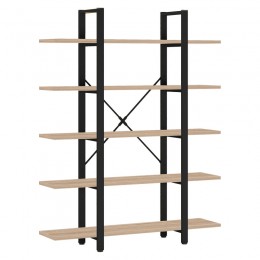Βιβλιοθήκη Esthon pakoworld φυσικό-μαύρο μέταλλο 120x28x180εκ 197-000229