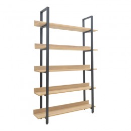 Βιβλιοθήκη Almond pakoworld σε oak-μαύρη απόχρωση 120x29x185εκ 197-000290