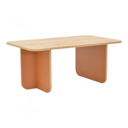 Τραπέζι Bοca pakoworld σε oak-κεραμιδί απόχρωση 100x60x42εκ 197-000312