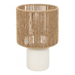 Επιτραπέζιο φωτιστικό Leyda pakoworld κεραμικό σε λευκή-φυσική απόχρωση Φ16x24εκ