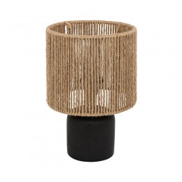 Επιτραπέζιο φωτιστικό Leyda pakoworld κεραμικό σε μαύρο-φυσική απόχρωση Φ16x24εκ