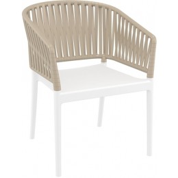PORTOFINO WHITE/TAUPE ΠΟΛΥΘΡΟΝΑ PP 58X58X80cm 20.0876