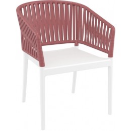 PORTOFINO WHITE/MARSALA ΠΟΛΥΘΡΟΝΑ PP 58X58X80cm 20.0877