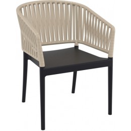 PORTOFINO BLACK/TAUPE ΠΟΛΥΘΡΟΝΑ PP 58X58X80cm 20.0880