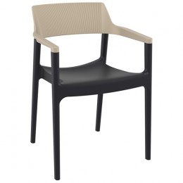 TULUM BLACK/TAUPE ΠΟΛΥΘΡΟΝΑ PP 55X52X79cm 20.0932.8