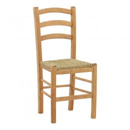 Καρέκλα καφενείου με ψάθα Marf-Charchie pakoworld μασίφ ξύλο οξιάς λούστρο καρυδί 41x42x92εκ 200-000746