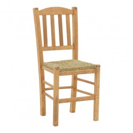 Καρέκλα καφενείου με ψάθα Damnir-Charchie pakoworld μασίφ ξύλο οξιάς λούστρο καρυδί 41x42x92εκ 200-000747