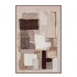 MOCHA ΠΙΝΑΚΑΣ ΔΙΑΚΟΣΜΗΤΙΚΟΣ ΜΕ ΚΟΡΝΙΖΑ 80x120x4cm ΚΑΜΒΑΣ ΜΠΕΖ ΚΑΦΕ ΞΥΛΟ