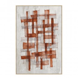 LINES ΠΙΝΑΚΑΣ ΔΙΑΚΟΣΜΗΤΙΚΟΣ ΜΕ ΚΟΡΝΙΖΑ 80x120x4cm ΚΑΜΒΑΣ ΕΚΑΙ ΓΚΡΙ ΑΝΟΙΧΤΟ ΞΥΛΟ