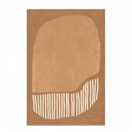 TIERRA ΠΙΝΑΚΑΣ ΔΙΑΚΟΣΜΗΤΙΚΟΣ ΜΕ ΚΟΡΝΙΖΑ 80x120x4cm ΚΑΜΒΑΣ ΚΑΦΕ ΛΕΥΚΟ ΞΥΛΟ