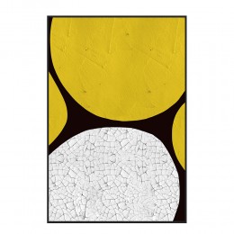 SIRKEL ΠΙΝΑΚΑΣ ΔΙΑΚΟΣΜΗΤΙΚΟΣ ΜΕ ΚΟΡΝΙΖΑ 80x120x4cm ΚΑΜΒΑΣ LEMON ΓΚΡΙ PS ΜΑΥΡΟ