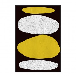SKIVE ΠΙΝΑΚΑΣ ΔΙΑΚΟΣΜΗΤΙΚΟΣ ΜΕ ΚΟΡΝΙΖΑ 80x120x4cm ΚΑΜΒΑΣ LEMON ΓΚΡΙ PS ΜΑΥΡΟ