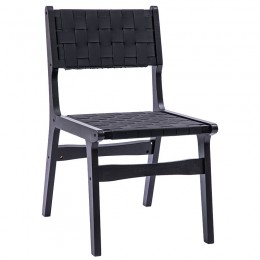 Καρέκλα Ridley pakoworld ξύλο-pu μαύρο 236-000009