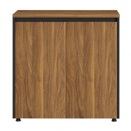 Ντουλάπι γραφείου χαμηλό επαγγελματικό Oscar pakoworld καρυδί-ανθρακί 80x40x80εκ