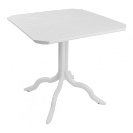 Τραπέζι Icon  pakoworld PP σε λευκή απόχρωση 80x80x74.5εκ 253-000118