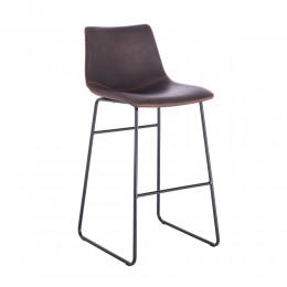 NUEVO XL ΣΚΑΜΠΩ BAR ΚΑΦΕ ANTIQUE WASHED ΜΑΥΡΟ 47x57xH100cm