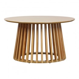 Τραπέζι σαλονιού Domonic pakoworld mdf/pw σε φυσική απόχρωση Φ80x45εκ 260-000023