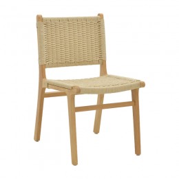 Καρέκλα Julien pakoworld rubberwood φυσικό-έδρα φυσικό σχοινί 61x54x85εκ 263-000007