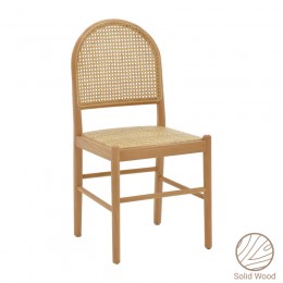 Καρέκλα Alessia pakoworld ξύλο οξιάς-rattan φυσικό 43x40x89εκ 263-000010