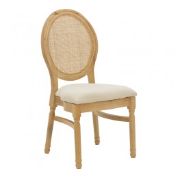 Καρέκλα Canco pakoworld φυσικό rubberwood-φυσικό rattan 50x55x98εκ 263-000032