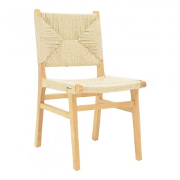 Καρέκλα Arten pakoworld σχοινί-rubberwood σε φυσική απόχρωση 60x55x85εκ 263-000044