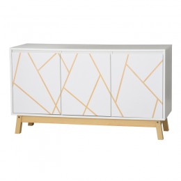 Μπουφές Aria pakoworld λευκό-φυσικό 120x35x67 εκ 265-000003