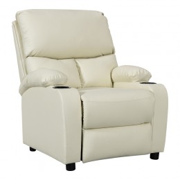 Πολυθρόνα relax με ποτηροθήκη Gartia pakoworld pu σε κρεμ απόχρωση 79x94x102εκ 269-000013