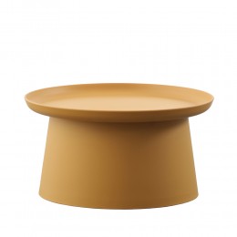 TECH COFFEE TABLE ΜΟΥΣΤΑΡΔΙ 70x70xH36cm 27-0183