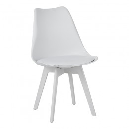 Καρέκλα Gaston I pakoworld PP-PU σε λευκή απόχρωση 53.5x48.5x81,5εκ 271-000037