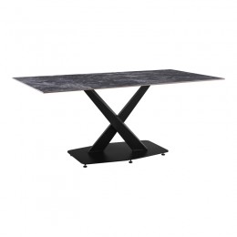 Τραπέζι Tafel pakoworld Sintered stone μαύρο με μεταλλικά πόδια σε μαύρη απόχρωση 180x90x76εκ 278-000018